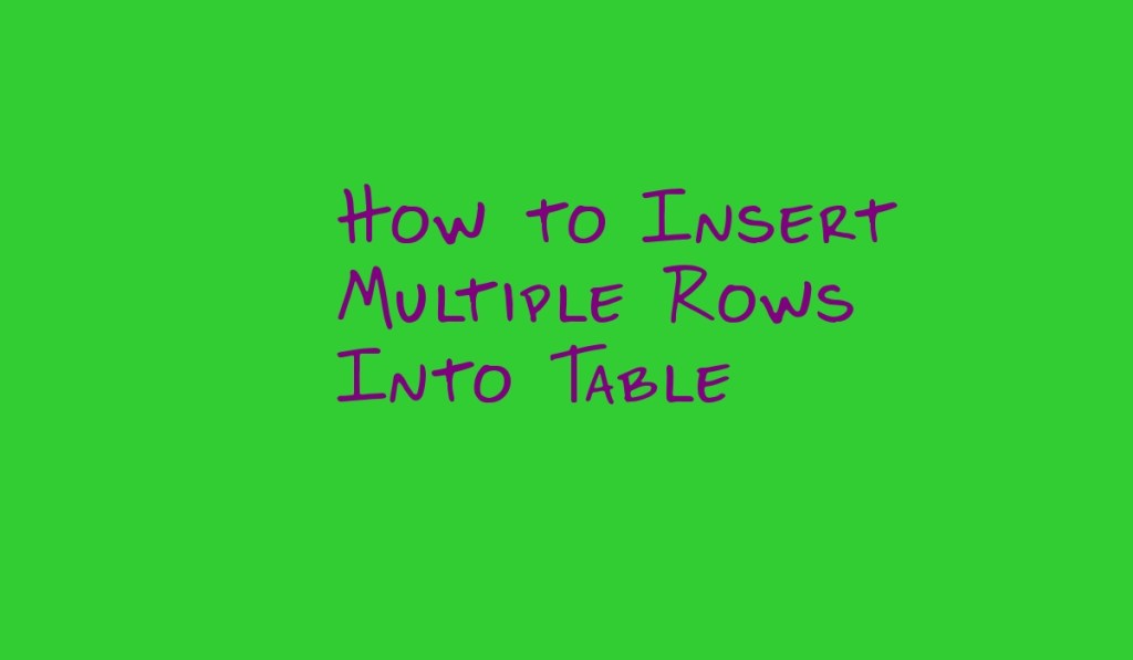 COBOL: How to Code Logic To Insert Multiple&nbsp;Rows