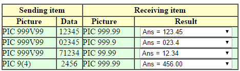 COBOL Numeric Move to Editing Data Type Examples