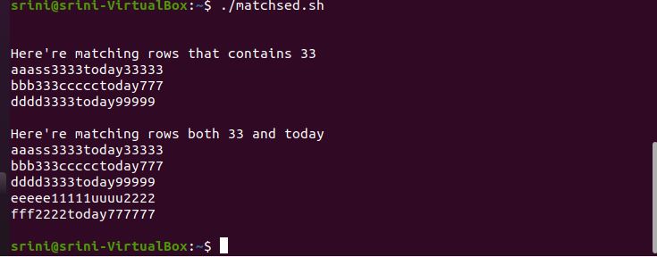 Here is result of Bash script