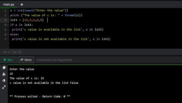 Python logic for NOT IN