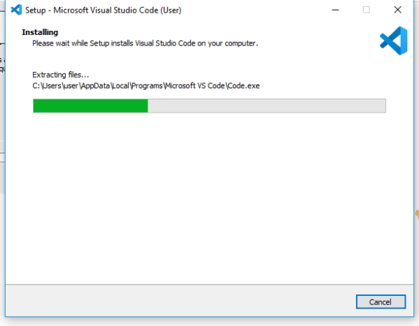 Installation progress